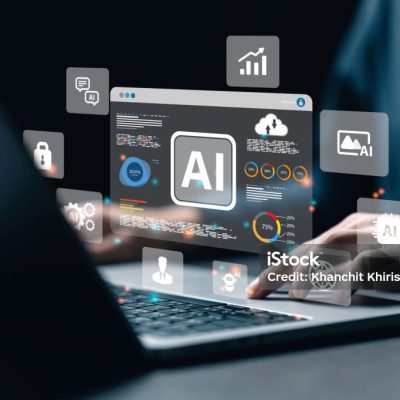 IA a data analyst using technology AI for working tool for data analysis Chatbot Chat with AI, using technology smart robot AI, artificial intelligence to generate something or Help solve work problems.